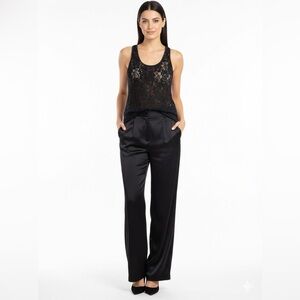 𝅺ARITZIA WILFRED Lace Racer Back Tank w/ Silk Trim Sz XS